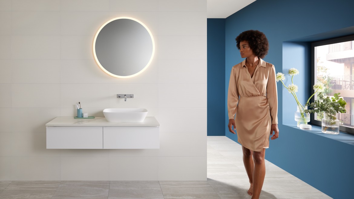 Mix & Match: lavabo sobre encimera Geberit ONE con mueble iCon