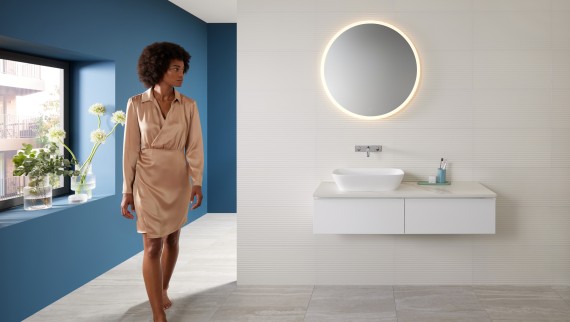 Mix & Match: Lavabo sobre encimera Geberit ONE con mueble bajo iCon