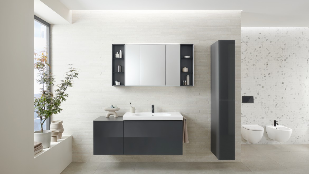 Lavabo Geberit Acanto con mueble del baño y WC Geberit Acanto