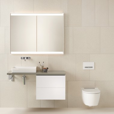 Lavabo sobre encimera con mueble de lavabo