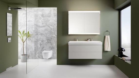 Baño Geberit ONE con suelo continuo, sin juntas (© Geberit)