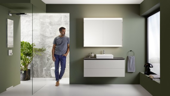 Mueble de baño Geberit ONE en gris arena (© Geberit)