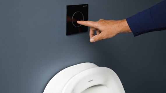 Pulsador para urinario serie 40 round en negro Pulsador para urinario serie 40 round en negro