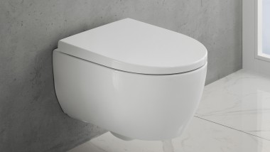 Inodoro suspendido de la serie de baño Geberit iCon (© Geberit)