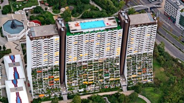 En aquella época, las piscinas eran una novedad en la vivienda social y un sello distintivo del arquitecto Harry Glück (© Julius Silver)