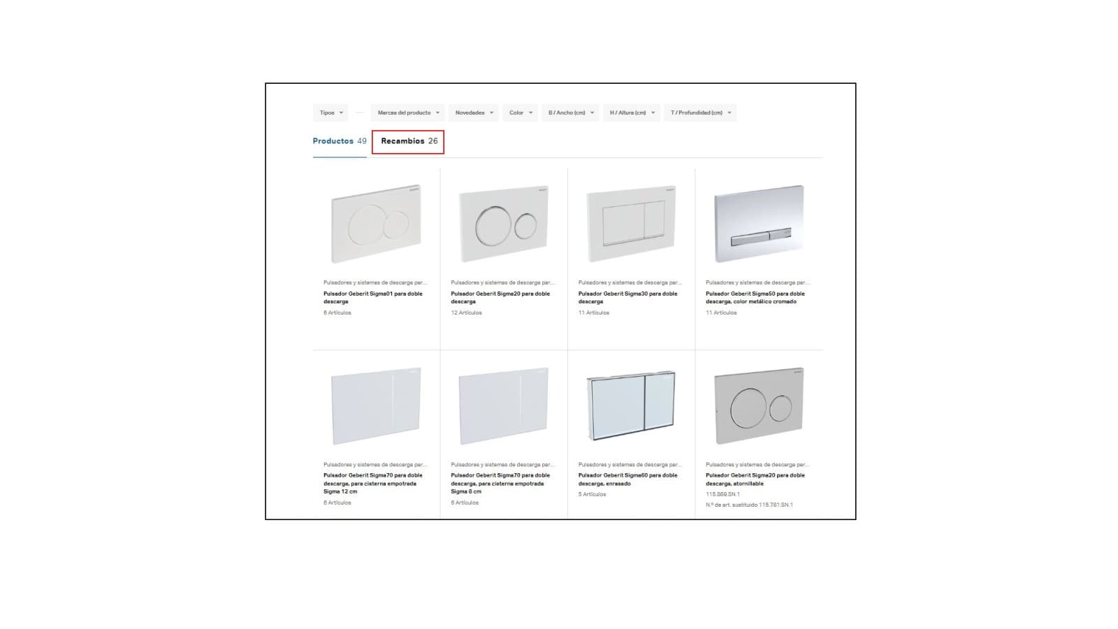 Recambios Geberit en el Catálogo online Recambios Geberit en el Catálogo online