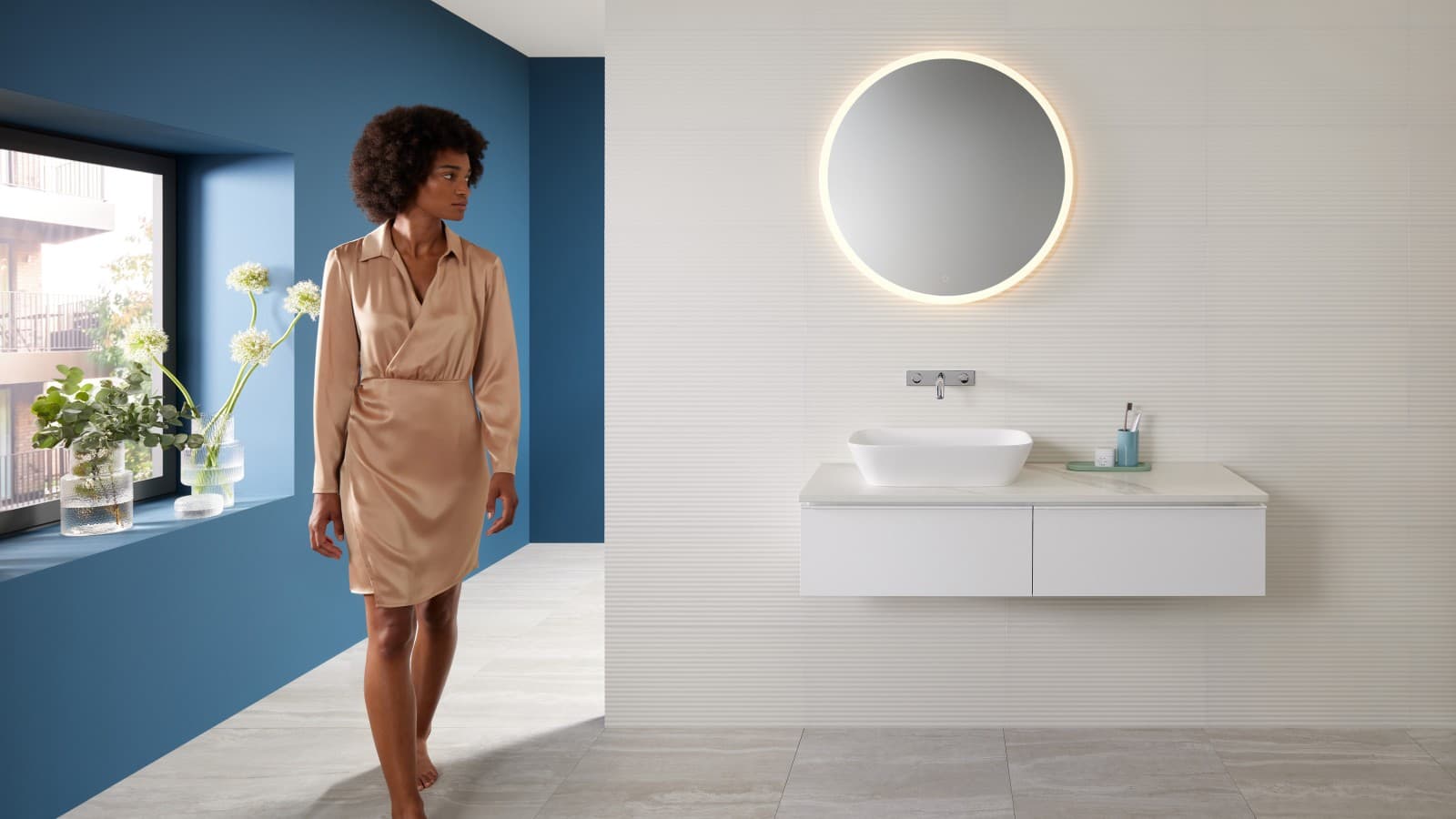 Mix & Match: Lavabo sobre encimera Geberit ONE con mueble bajo iCon Mix & Match: Lavabo sobre encimera Geberit ONE con mueble bajo iCon