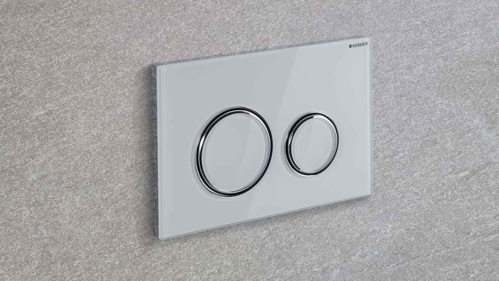 Geberit Sigma21 en vidrio blanco Geberit Sigma21 en vidrio blanco