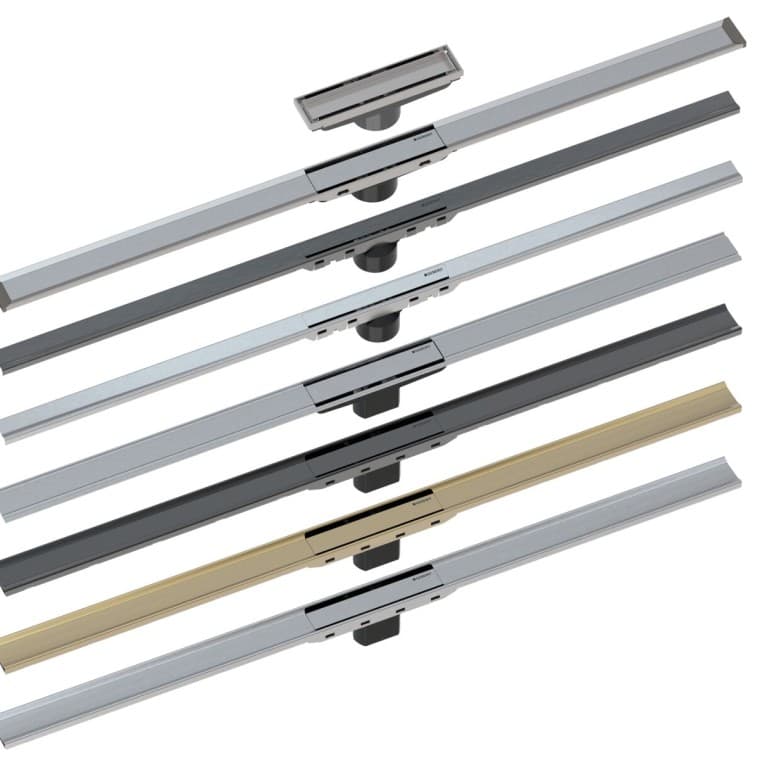 Vista general de los canales de ducha Geberit CleanLine Vista general de los canales de ducha Geberit CleanLine