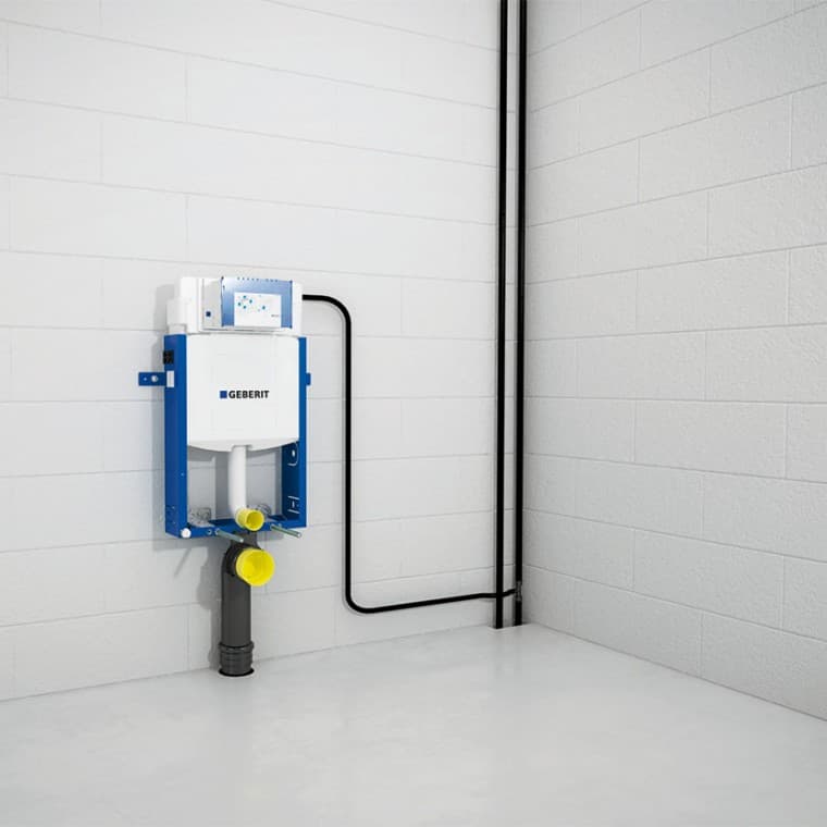 Conectar el bastidor Geberit Kombifix a las entradas de agua y desagües Conectar el bastidor Geberit Kombifix a las entradas de agua y desagües