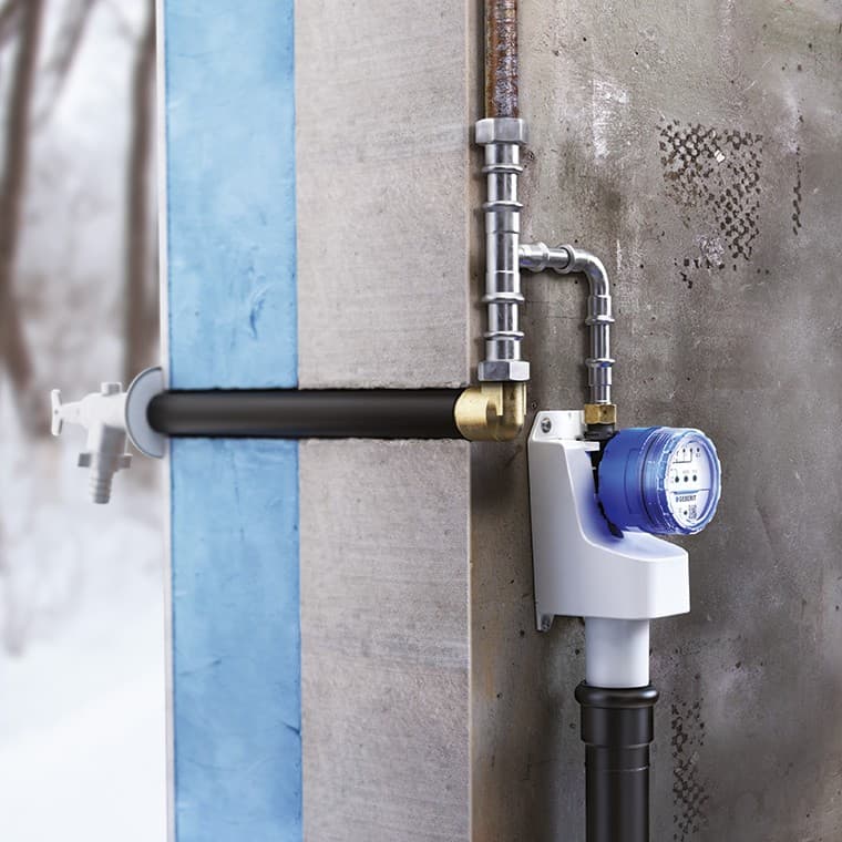 Ejemplo de aplicación para la descarga higiénica Geberit Rapid: tuberías temporalmente vacías debido a un uso estacional de la instalación Ejemplo de aplicación para la descarga higiénica Geberit Rapid: tuberías temporalmente vacías debido a un uso estacional de la instalación