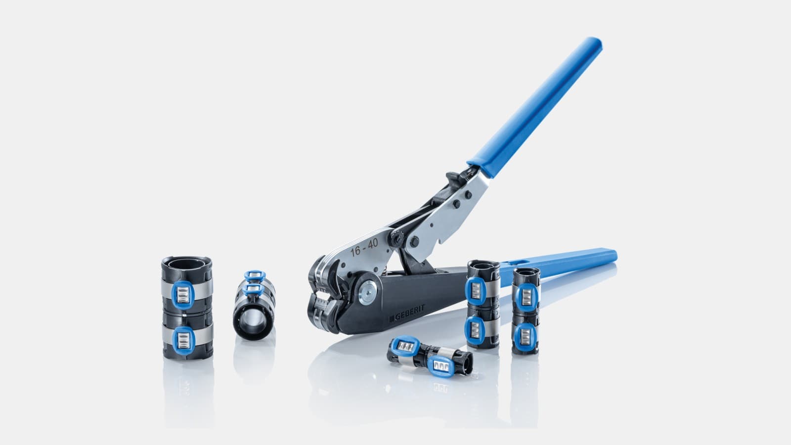 Tenazas de compresión manuales para Geberit FlowFit para dimensiones de d16 a d40 Tenazas de compresión manuales para Geberit FlowFit para dimensiones de d16 a d40