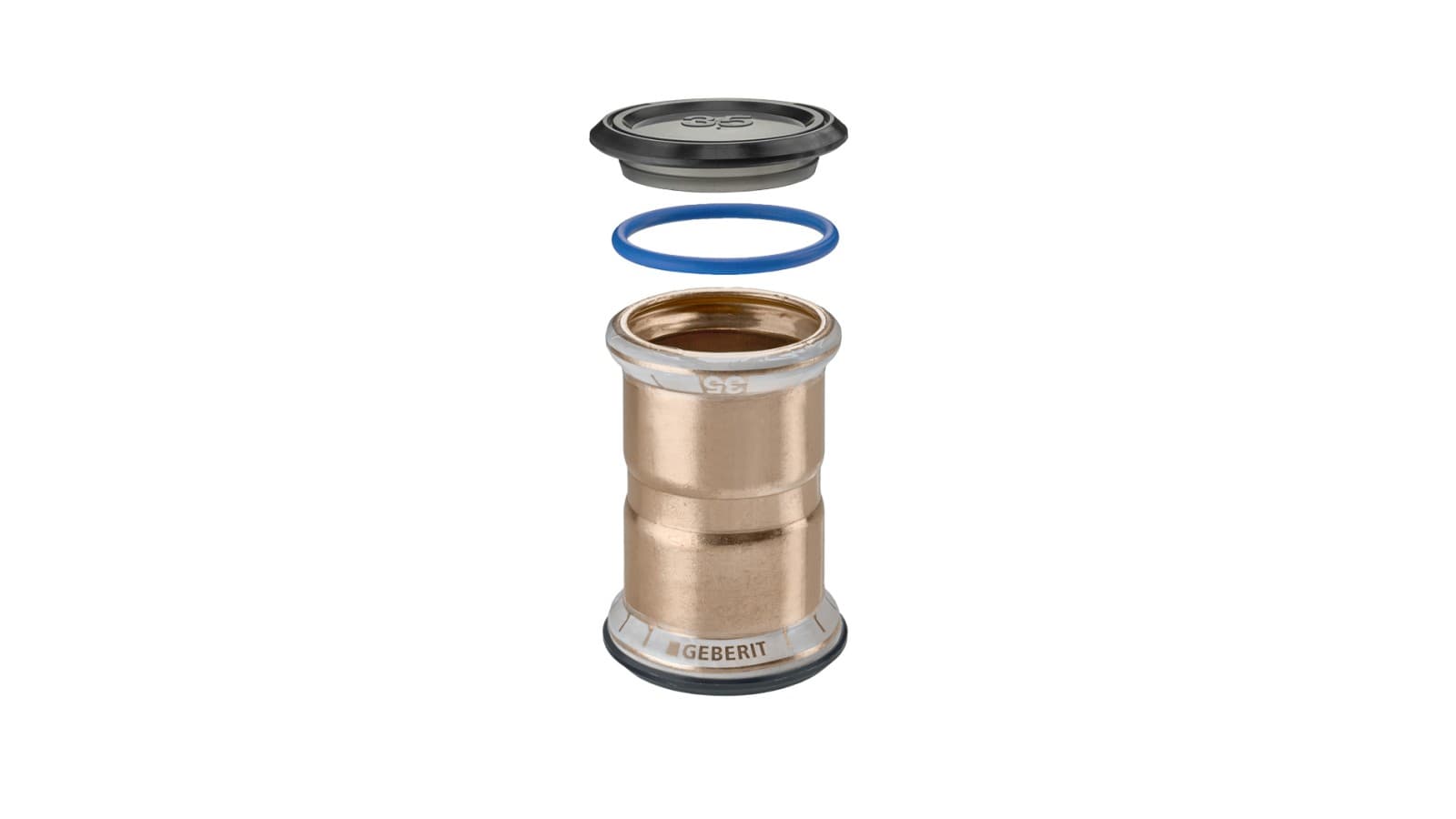Geberit Mapress Cobre, FKM, azul: para su uso con fluidos oleosos Geberit Mapress Cobre, FKM, azul: para su uso con fluidos oleosos